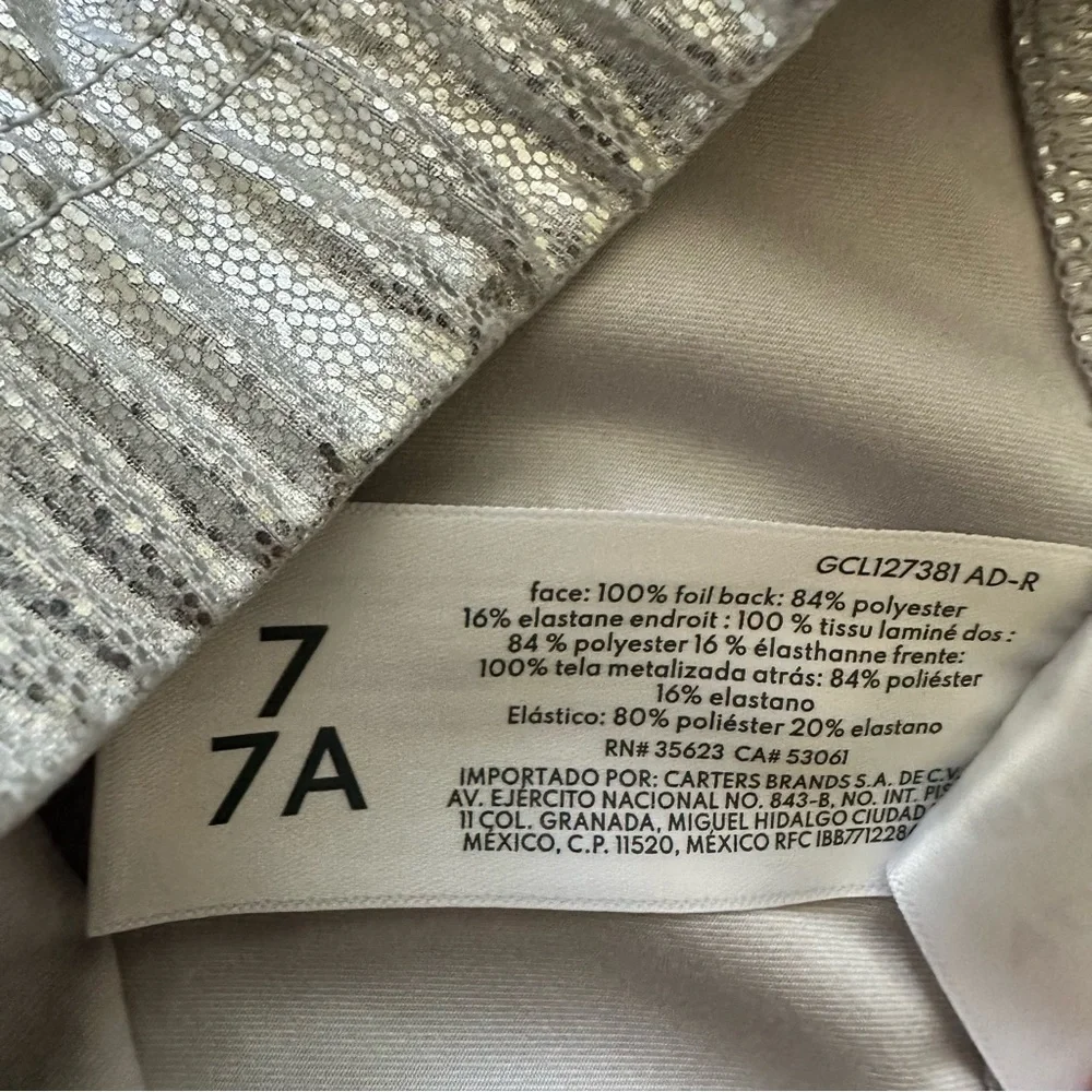 Carter's Metallic Silver Kids Leggings Size 7